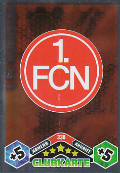 Emblem 1. FC Nurnberg 2010/11 Topps MA Bundesliga Clubkarten #338